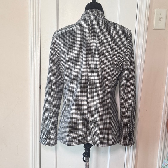 Women's Ann Taylor NWT Black and White Houndstooth Blazer Size 10P - Picture 7 of 12
